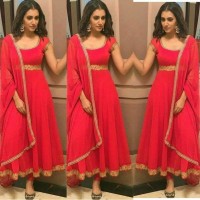 Red sales color anarkali